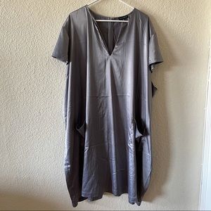 Satin V-Neck Dress